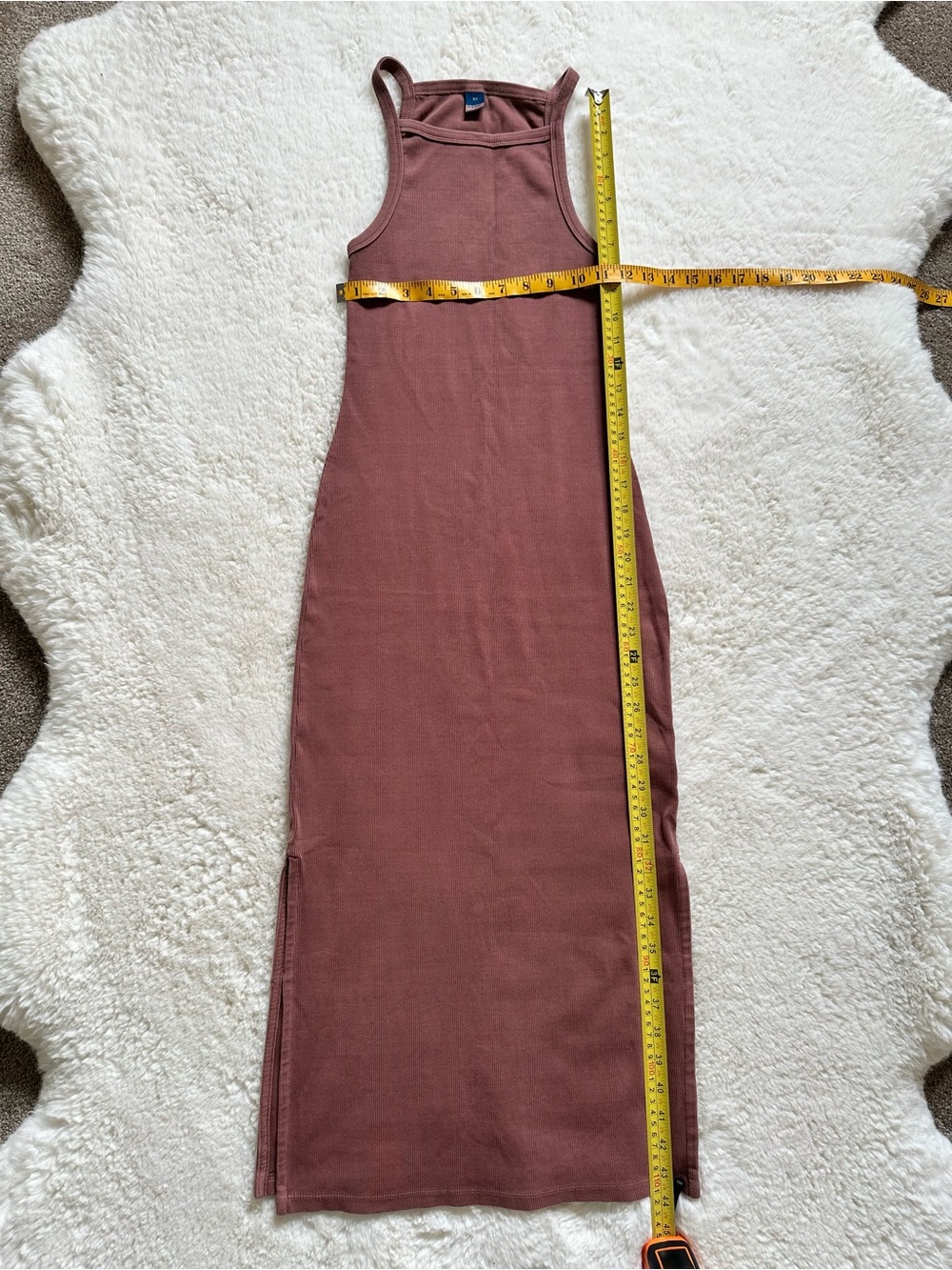 Old Navy Dusty Brown Ribbed Tank Midi Dress XS - Picture 4 of 11